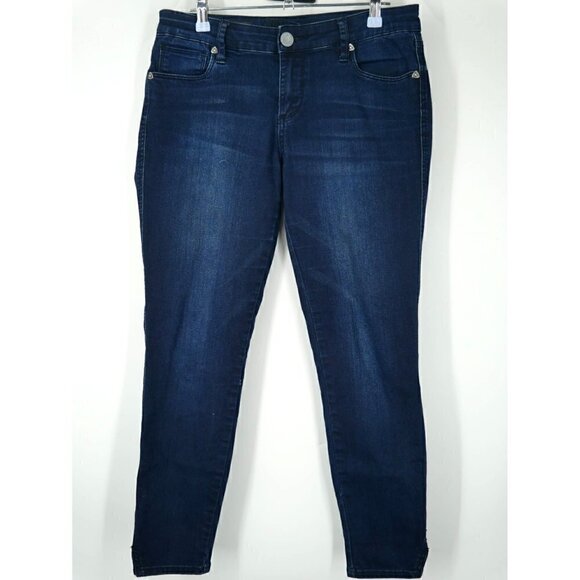 EUC KUT Mid Rise Dark Wash Skinny Jeans 4 - Picture 1 of 6